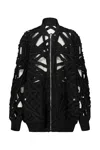 Rick Owens Cropped Jacket In Denim And Tulle Jackets Black In Black