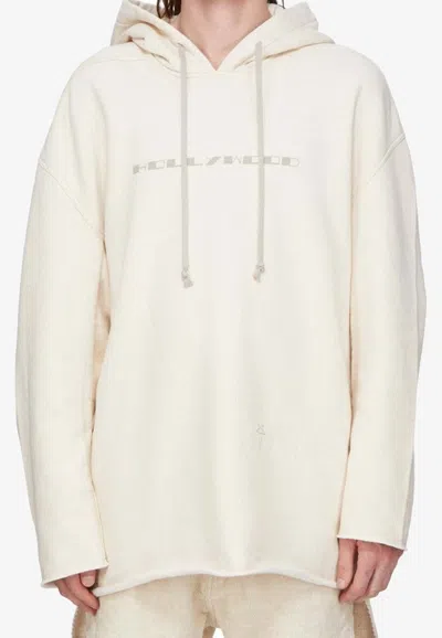 Rick Owens Peter Hooded Sweatshirt In Natural