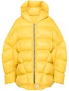 Rick Owens Peter Puffer Coat In Gelb