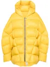 Rick Owens Peter Puffer Coat In Yellow