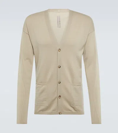 Rick Owens Cardigan Peter Aus Wolle Und Baumwolle In Pearl