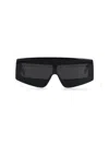 Rick Owens Phleg Oversize Rectangular Sunglasses In Black