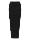 Rick Owens Womens Black Soft Pillar Stretch-wool Blend Maxi Skirt In Black