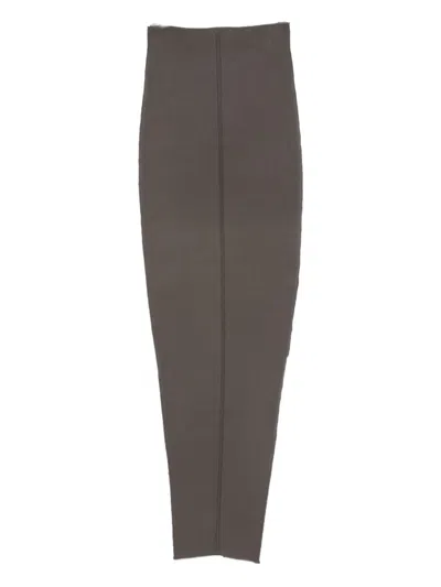 Rick Owens Pillar Centre-seam Knit Skirt In Gray