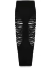 Rick Owens Long Skirt With Cut-out Design And Distressed Effect