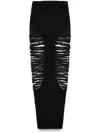 Rick Owens Long Skirt With Cut-out Design And Distressed Effect