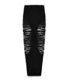 Rick Owens Long Skirt With Cut-out Design And Distressed Effect In Black