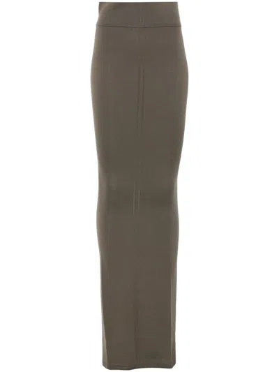 Rick Owens Pillar Maxi Skirt In Grey