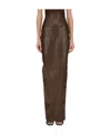 Rick Owens Pillar Rear-slit Cotton Maxi Skirt In Brown