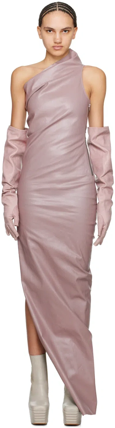Rick Owens Pink Athena Denim Maxi Dress In 63 Dusty Pink