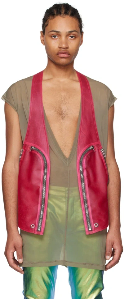 Rick Owens Pink Bauhaus Vest In 13 Hot Pink