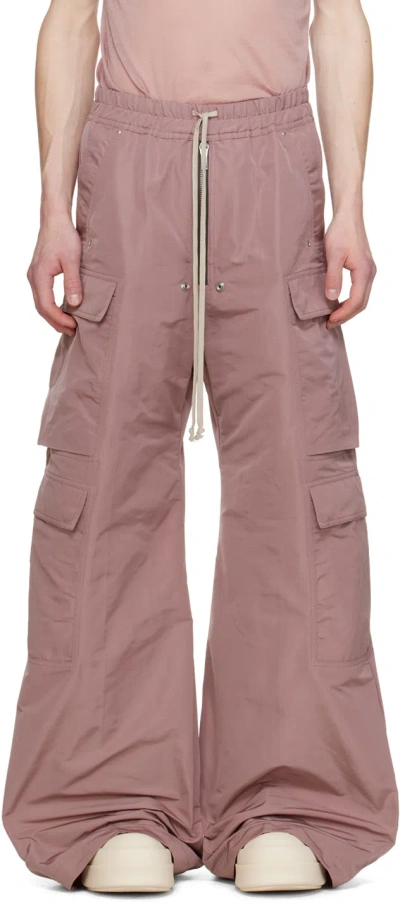 Rick Owens Pink Cargobelas Cargo Pants In 63 Dusty Pink