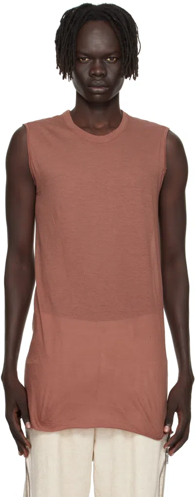 Rick Owens Pink Concordians Basic Sl Tank Top In Brown
