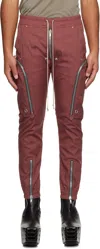 Rick Owens Pink Concordians Bauhaus Cargo Pants In Red