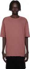 Rick Owens Short Sleeve Crewneck T-shirt In Pink