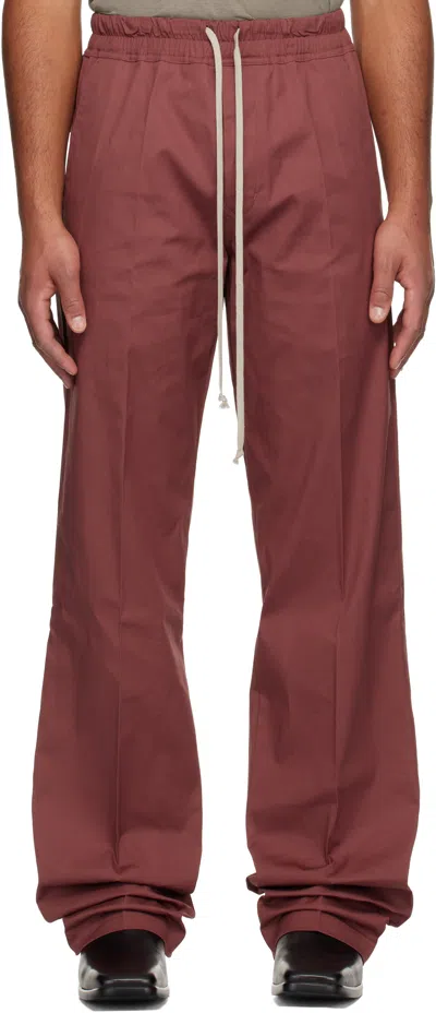 Rick Owens Pink Concordians Dietrich Drawstring Trousers In Brown