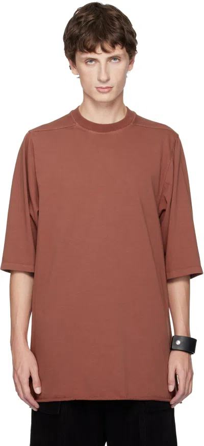 Rick Owens Pink Concordians Jumbo Ss T-shirt In Brown