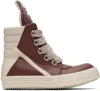 Rick Owens Pink Concordians Jumbolace Geobasket Sneakers In Brown