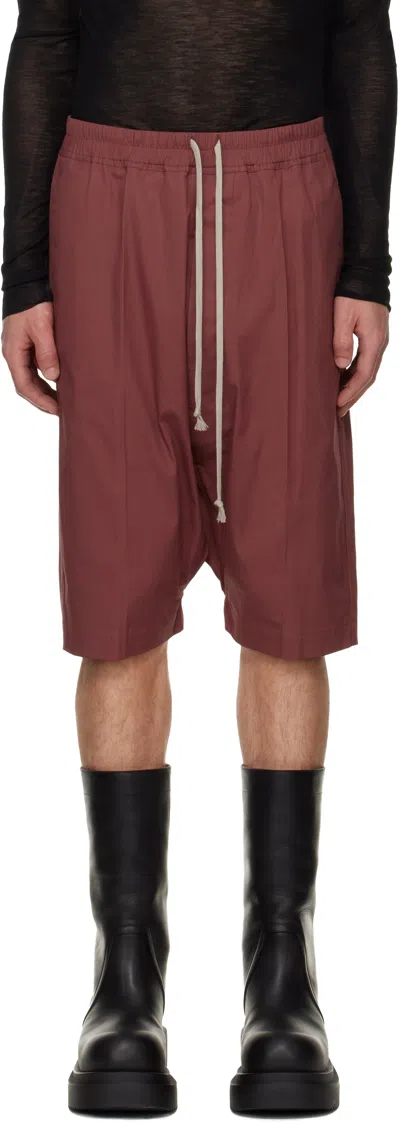 Rick Owens Pink Concordians Rick's Pods Shorts In Brown