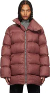 Rick Owens Pink Concordians Turtle Down Coat In Brown