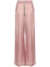 Rick Owens Drawstring-waist Sheer Cropped Trousers In Pink