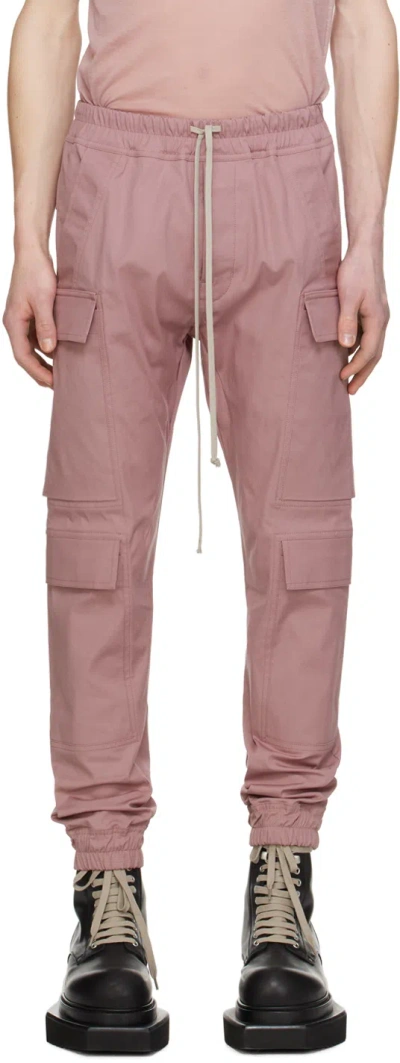 Rick Owens Pink Mastodon Mega Cargo Pants In 63 Dusty Pink