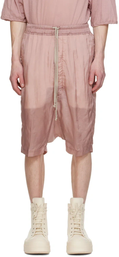 Rick Owens Pink Pods Shorts In 63 Dusty Pink