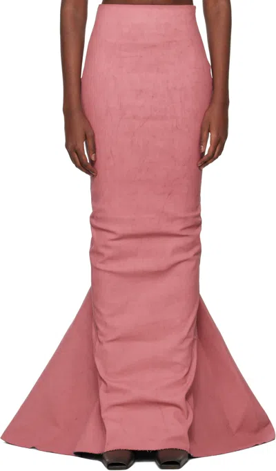 Rick Owens Pink Porterville Al Pillars Maxi Skirt In 23 Thulian
