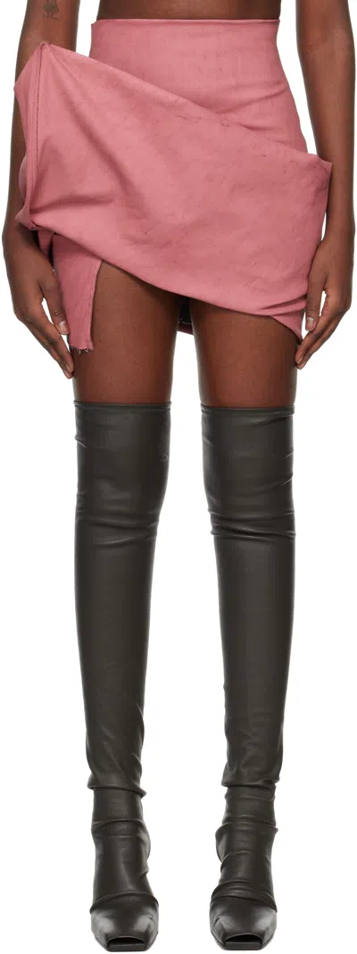 Rick Owens Pink Porterville Draped Miniskirt In 23 Thulian