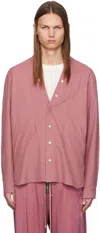 Rick Owens Pink Porterville Larry Fogpocket Long Sleeve Shirt In 23 Thulian