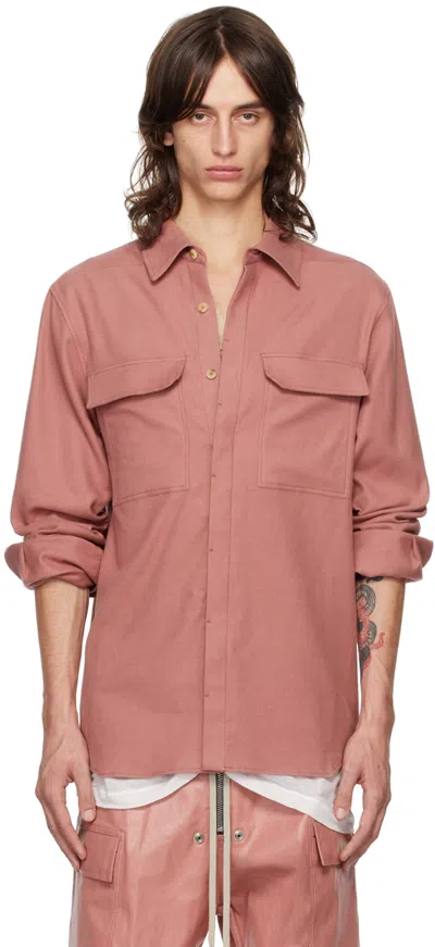 Rick Owens Pink Porterville Soft Shirt In 23 Thulian