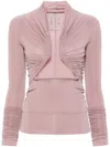 Rick Owens Cutout Ruched Stretch-jersey Top In Pink