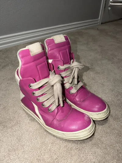 Pre-owned Rick Owens Pink  Geobasket Jumbo Lace Ss23 Shoes