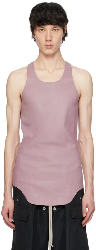 Rick Owens Pink Scoop Neck Tank Top In 63 Dusty Pink