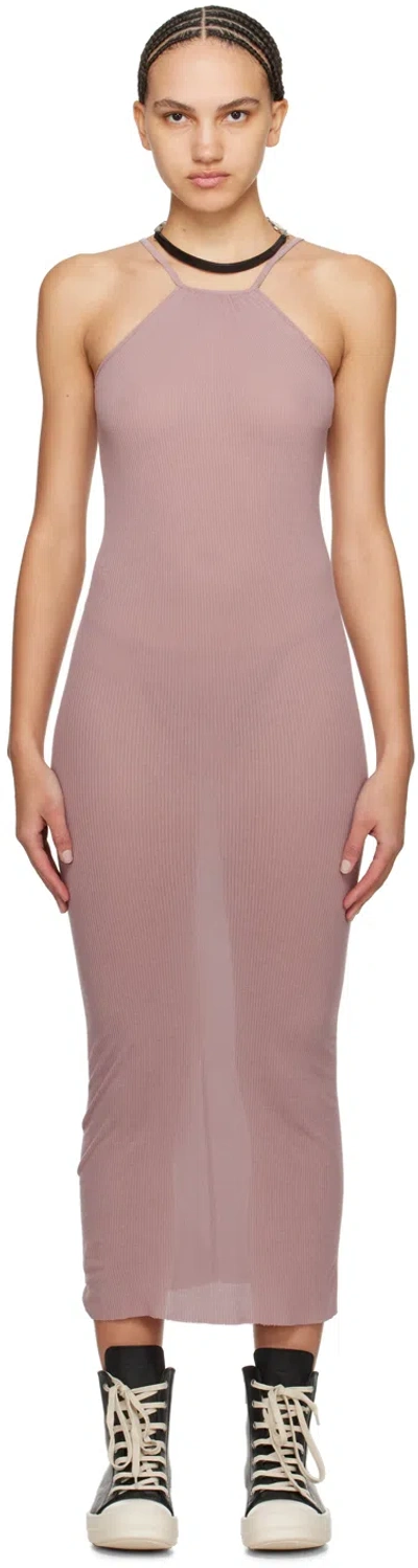 Rick Owens Pink Skorpio Midi Dress In 63 Dusty Pink