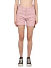 Rick Owens Pink Solid Shorts In Pink