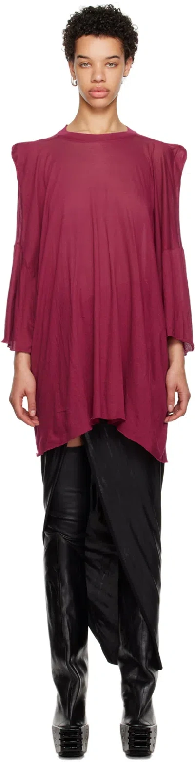 Rick Owens Pink Tommy Strobe Long Sleeve T-shirt In 23 Fuchsia