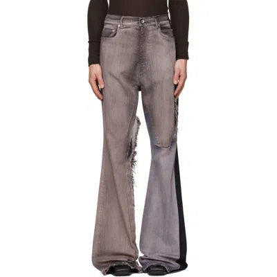 Rick Owens Pink Tower Bolan Bootcut Jeans In Gray