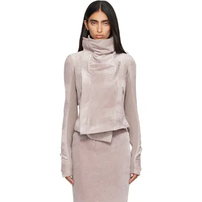 Rick Owens Pink Tower Classic Biker Jacket In 23 Rose