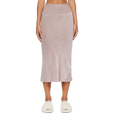 Rick Owens Pink Tower Knee Bias Midi Skirt In 23 Rose