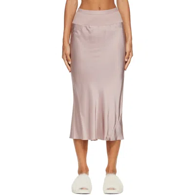 Rick Owens Pink Tower Knee Bias Midi Skirt In 23 Rose