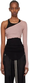 Rick Owens Pink Ziggy Long Sleeve T-shirt In 63 Dusty Pink