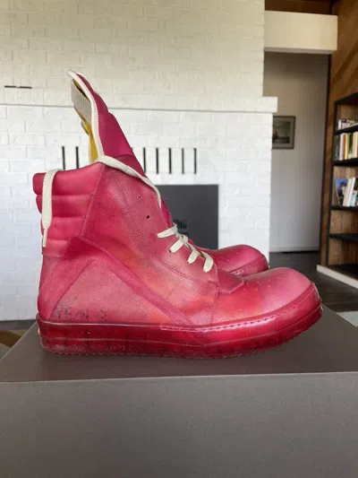 Pre-owned Rick Owens Pink/fuscia Apparition Geobasket Shoes
