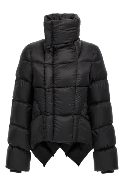 Rick Owens Naska Lambskin Puffer-jacket In Black