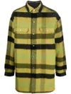 Rick Owens Plaid-check Wool Coat In Green