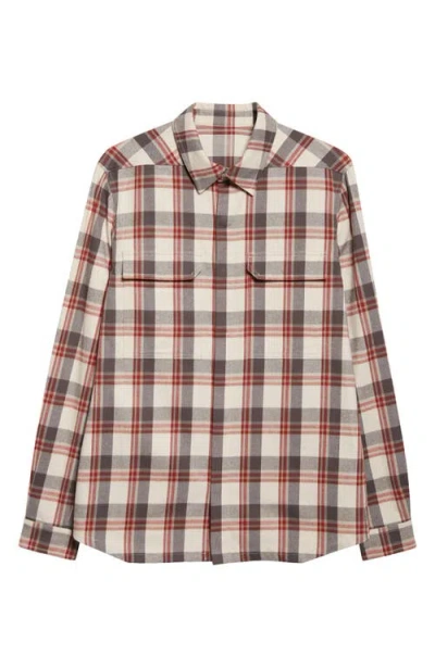 Rick Owens Camicia Plaid Flannel Shirt In Multi