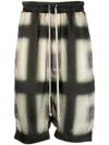 Rick Owens Plaid-print Knee-length Shorts In Green