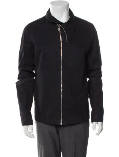 Pre-owned Rick Owens Plaid Print Moto Jacket In Black