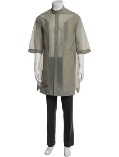 Pre-owned Rick Owens Plaid Print Three-quarter Sleeve Shirt In Gray