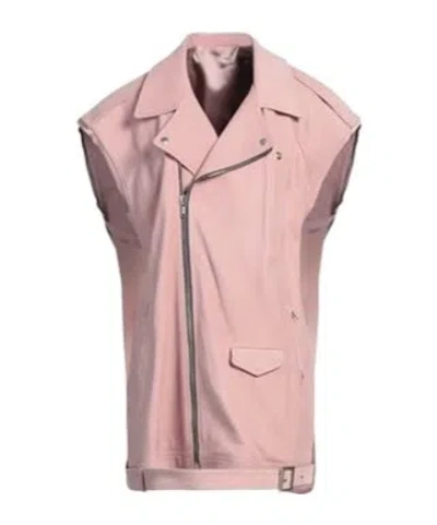 Rick Owens Plain Colour Gilets In Pink